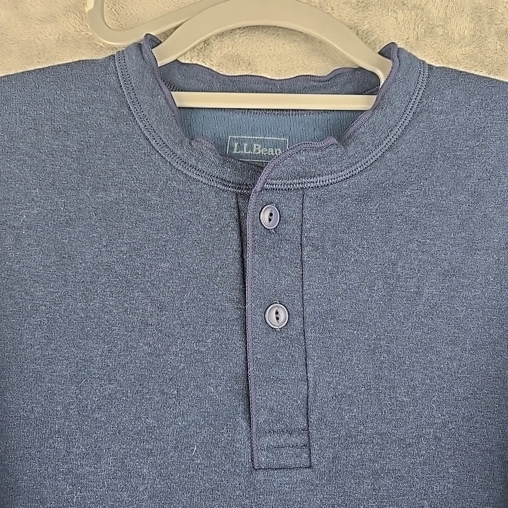 LL Bean River Drivers Shirt Mens XL Navy Blue Traditional Fit Wool Blend 2 Layer - Picture 3 of 7